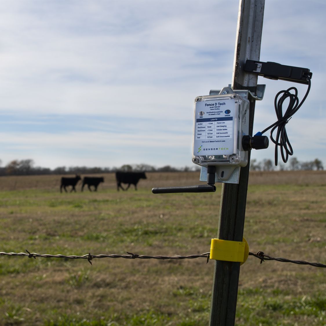 Fence D Tech product on a fence post